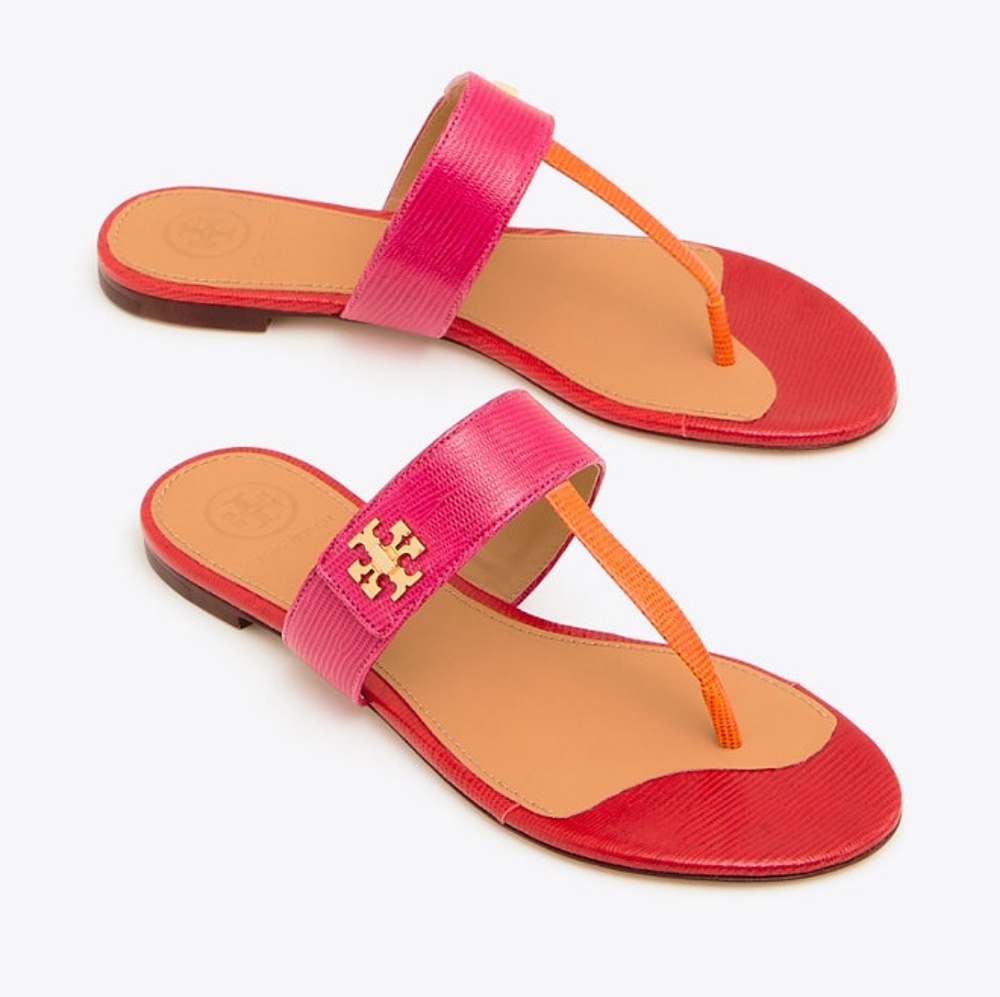 TORY BURCH KIRA EMBOSSED THONG SANDAL 